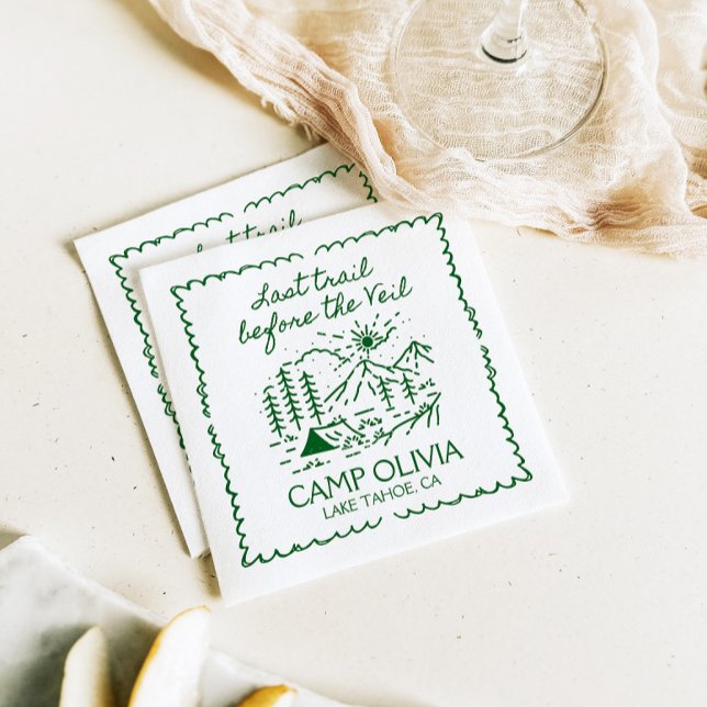 Last Trail Before The Veil Bachelorette Party Napkins (Creator Uploaded)