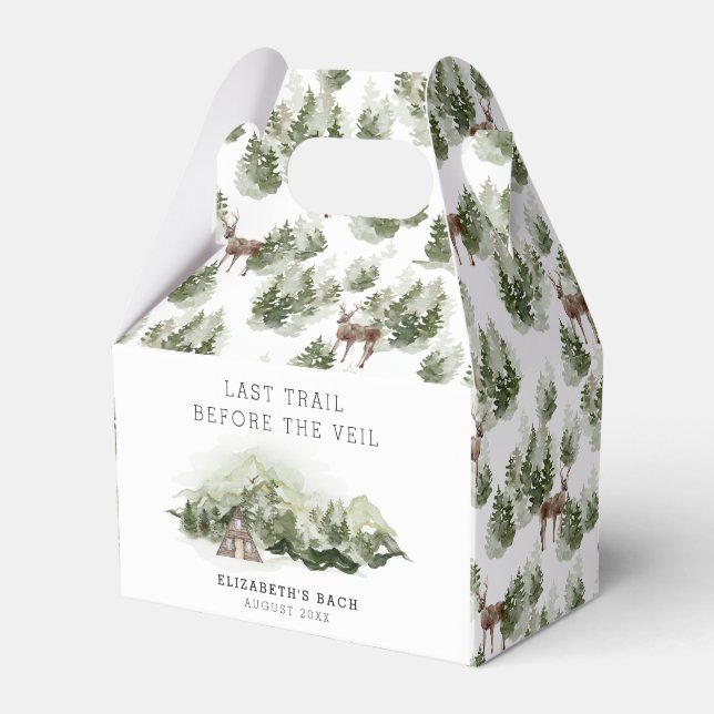 Last Trail Before The Veil Bachelorette Weekend Favor Boxes (Front Side)