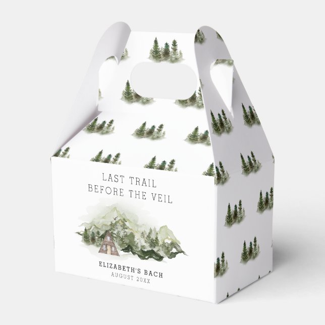 Last Trail Before The Veil Bachelorette Weekend Favor Boxes (Front Side)