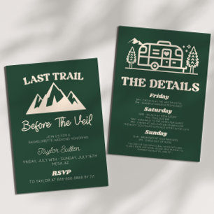 Last Trail Before The Veil Bachelorette Weekend Invitation