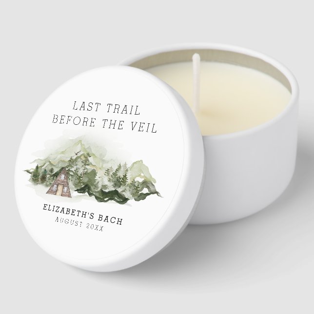 Last Trail Before The Veil Bachelorette Weekend Mini Candle Favors (Corner)