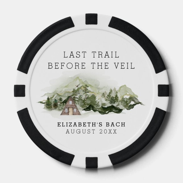 Last Trail Before The Veil Bachelorette Weekend Poker Chips (Front)