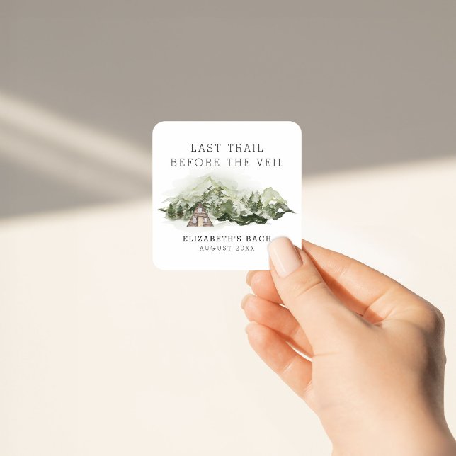 Last Trail Before The Veil Bachelorette Weekend Square Sticker (Creator Uploaded)