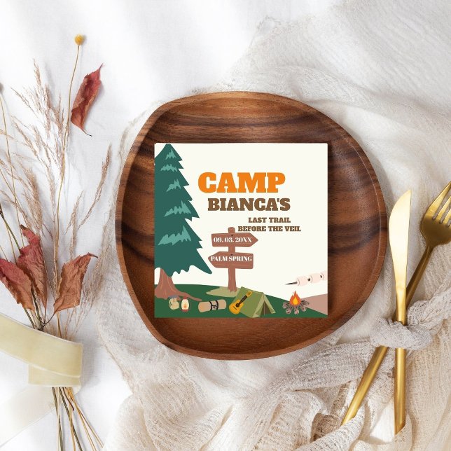 Last Trail Before The Veil Camp Bachelorette Napkins (Creator Uploaded)