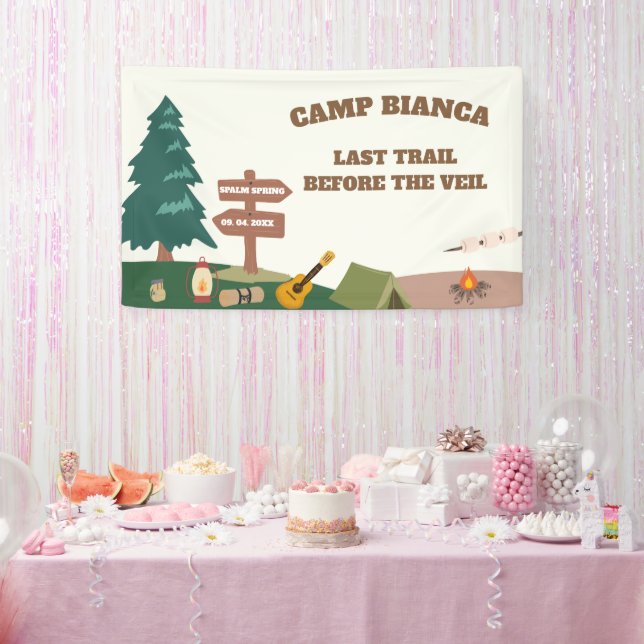 Last Trail Before The Veil Camp Bachelorette Party Banner (Party)