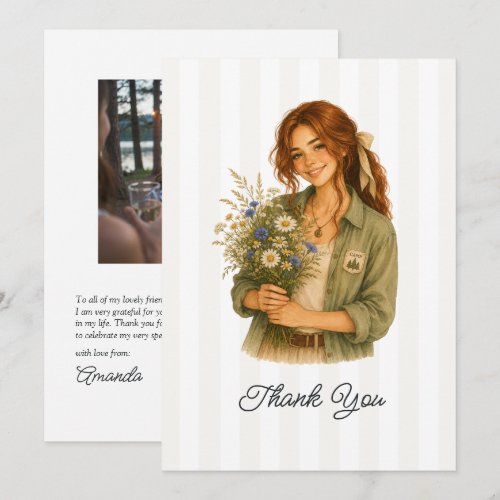 Last Trail Before the Veil Wildflower Bachelorette Thank You Card