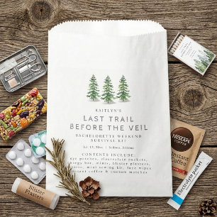 Last Trail Camping Bachelorette Party Survival Kit Favor Bag
