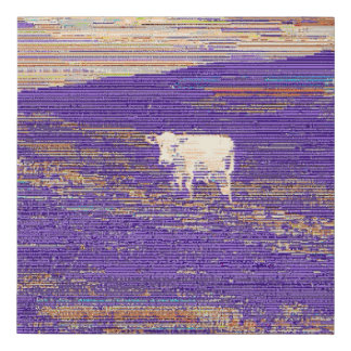 Last Transmission or Cow in a Field Faux Canvas Print