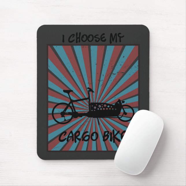 Lastenrad im Auge mit Strahlen und Spruch Mouse Pad (With Mouse)