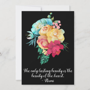 Lasting Love Bouquet Rumi Quote Card
