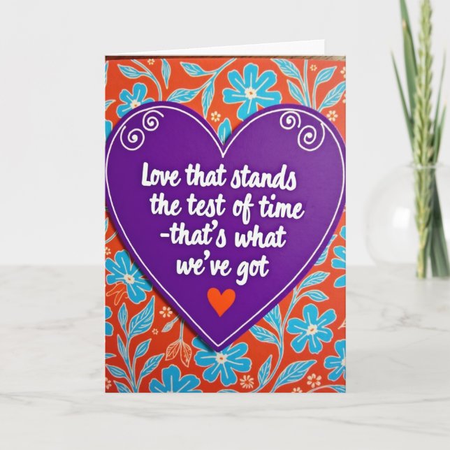 Lasting Love Floral Heart Card (Front)