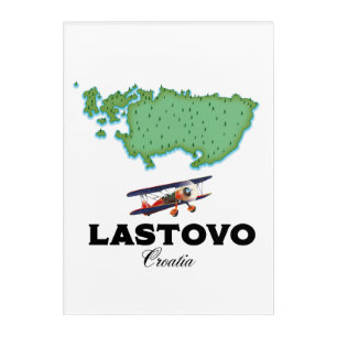 Lastovo Croatia map travel poster. Acrylic Print