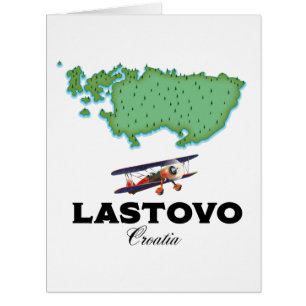 Lastovo Croatia map travel poster. Cards
