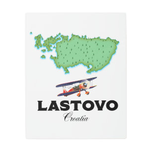 Lastovo Croatia map travel poster. Metal Print