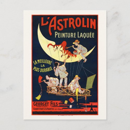 LAstrolin France Vintage Poster 1900 Postcard