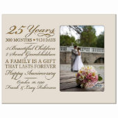 Lasts Forever 25th Anniversary Ivory Photo Frame (Front)