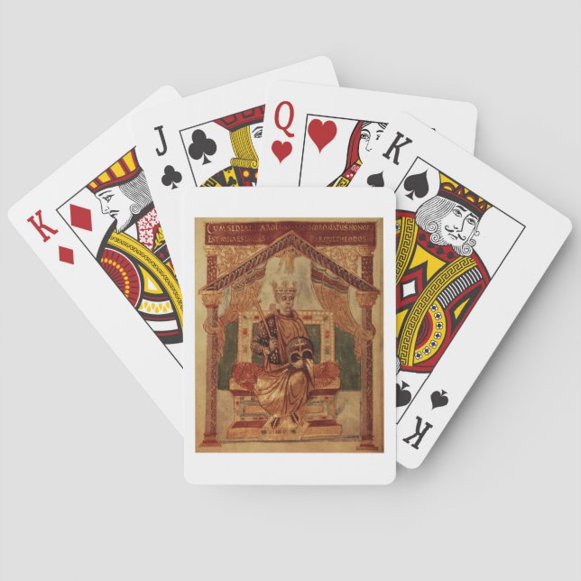 Lat 1152 f.3v Charlemagne (Carolus Magnus, Charles Poker Cards (Back)