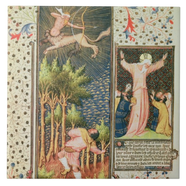 Lat 9471 f.16r November, from the Grandes Heures d Ceramic Tile (Front)