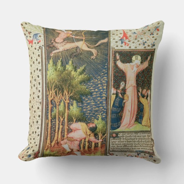 Lat 9471 f.16r November, from the Grandes Heures d Throw Pillow (Front)