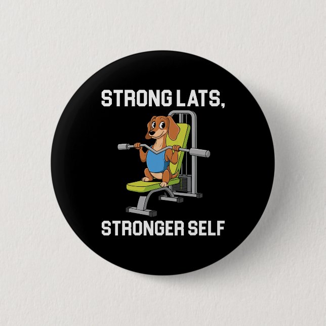 Lat Pulldown Exercise Bodybuilding Fitness Workout Button (Front)