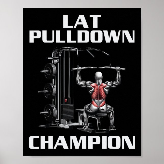 Lat Pulldown Exercise Bodybuilding Fitness Workout Poster (Front)