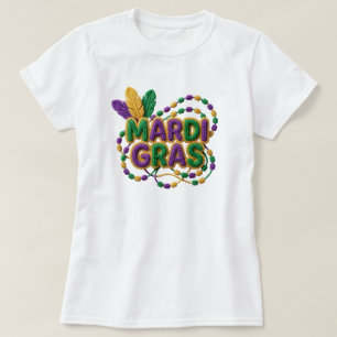 Latch Hook Yarn Mardi Gras, Faux Yarn Mardi Gras T-Shirt