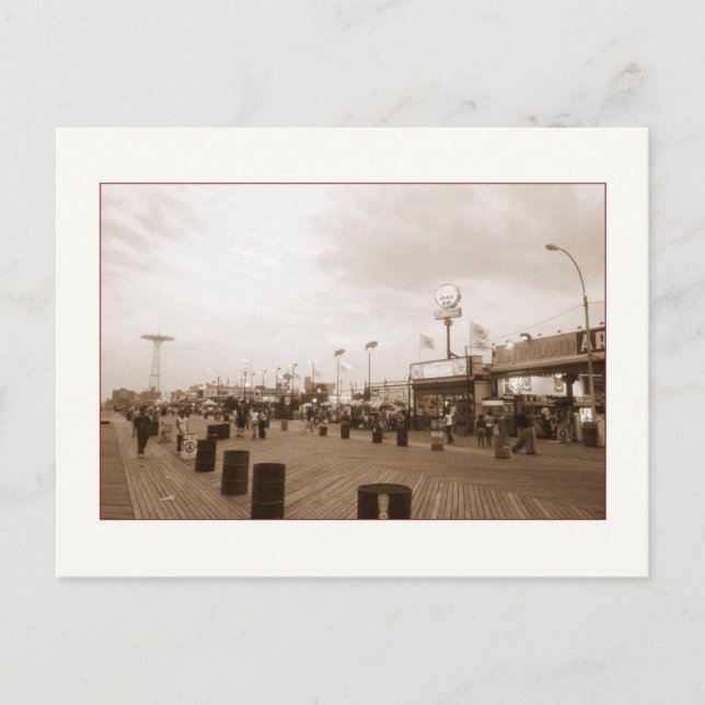 Late Afternoon Boardwalk (Coney Is., NY) postcard (Front)
