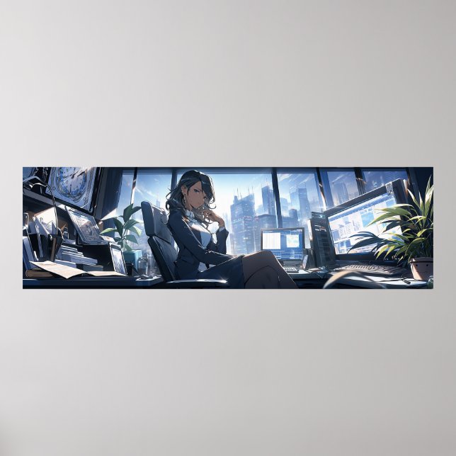 Late afternoon in my office - Ultra wide Poster (Front)