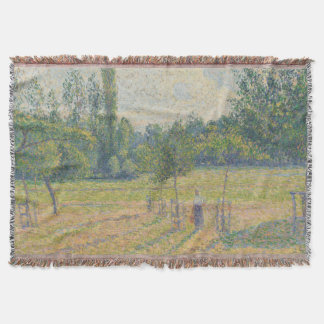 "Late Afternoon in our Meadow" - Camille Pissarro Throw Blanket