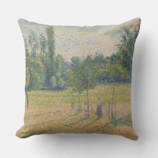 "Late Afternoon in our Meadow" - Camille Pissarro Throw Pillow