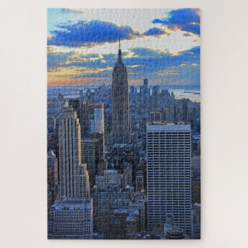 Late afternoon NYC Skyline as sunset approaches Jigsaw Puzzle