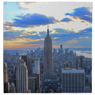 Late afternoon NYC Skyline as sunset approaches Napkin