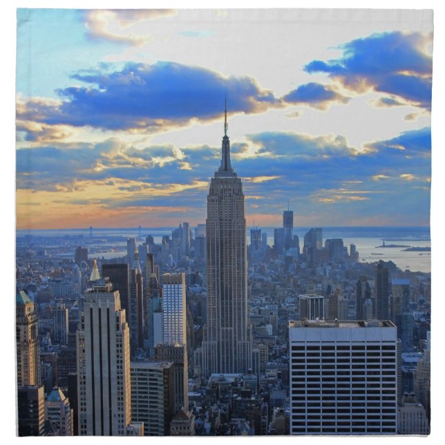 Late afternoon NYC Skyline as sunset approaches Napkin (Front)