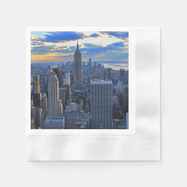 Late afternoon NYC Skyline as sunset approaches Paper Napkins (Front)