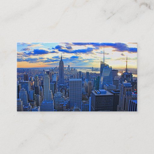 Customizable Late afternoon NYC Skyline as sunset approaches W Business Cards