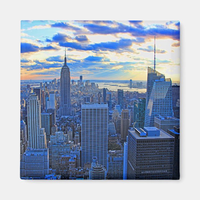 Late afternoon NYC Skyline as sunset approaches W Magnet (Front)