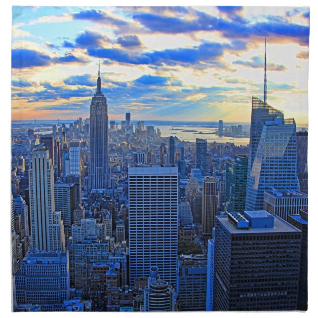 Late afternoon NYC Skyline as sunset approaches W Napkin (Front)