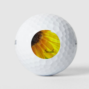 Late Afternoon Sunflower Personalized Golf Balls