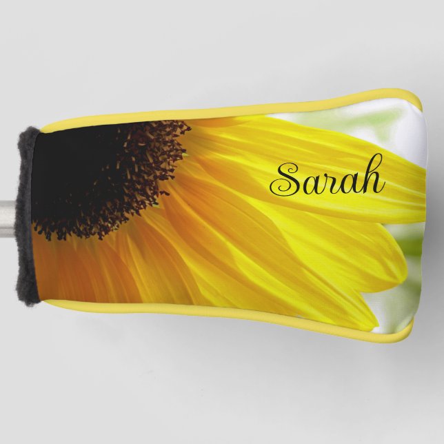 Late Afternoon Sunflower Personalized Putter Cover (Front)