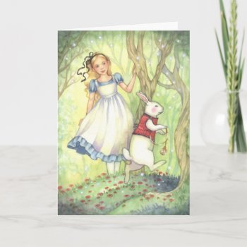 Late - Alice In Wonderland Greeting Card by yarmalade at Zazzle