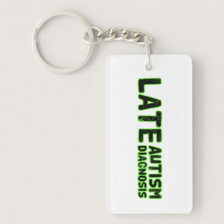 Late Autism Diagnoses Green & Black  Keychain