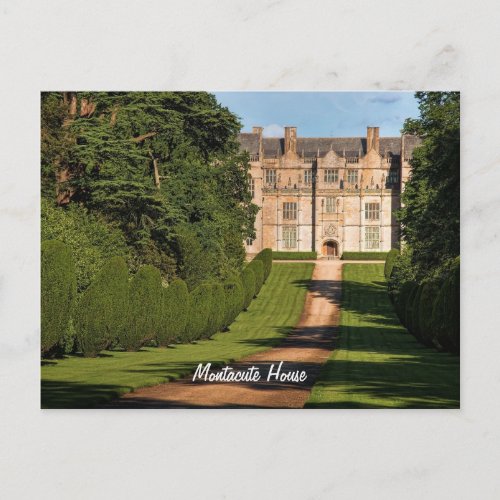 Late Elizabethan Montacute House Stately Home Postcard