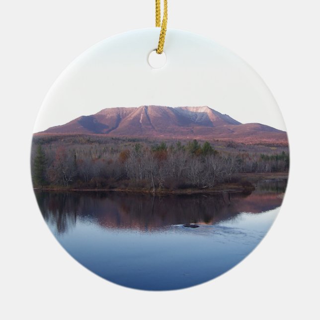 Late fall at Abol Bridge Ceramic Ornament (Front)