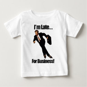 Late For Business Rollerblade Skater Meme Baby T-Shirt