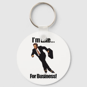 Late For Business Rollerblade Skater Meme Keychain