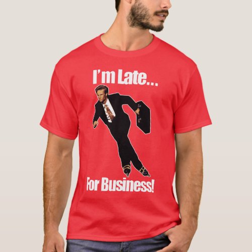 Late For Business Rollerblade Skater Meme T_Shirt