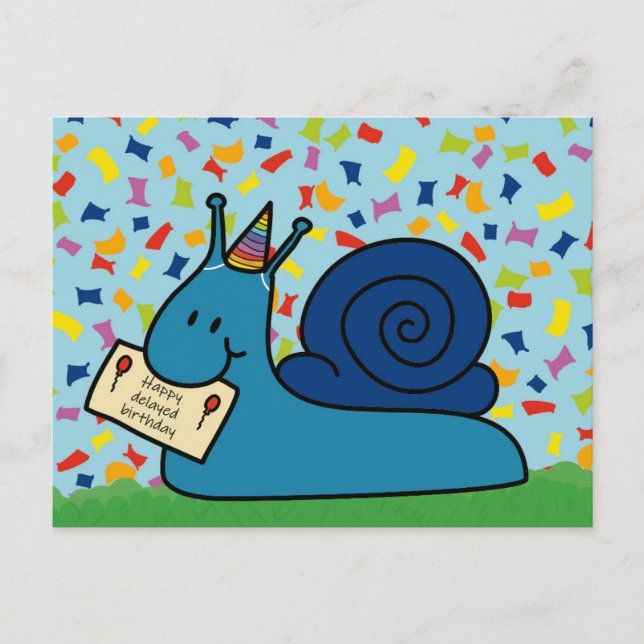 Late happy birthday postcard (Front)