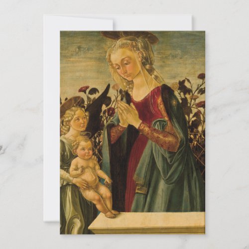 Late Italian Renaissance Madonna Child and Angel Invitation