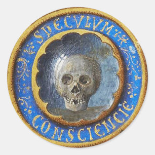 Late Medieval Manuscript Skull  Classic Round Sticker