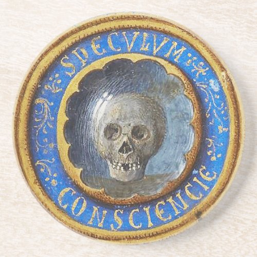 Late Medieval Manuscript Skull  Coaster